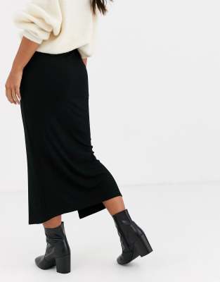 Asos rib popper midi skirt hotsell