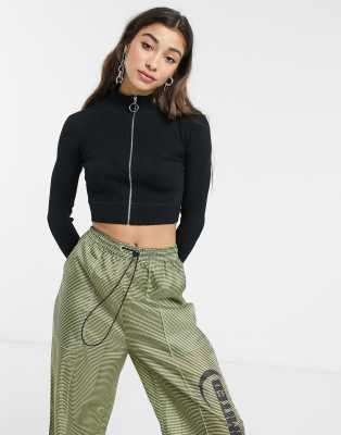 cropped zip jumper