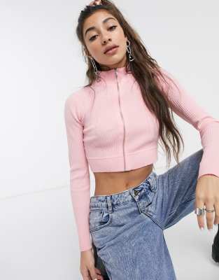 crop jumper with zip