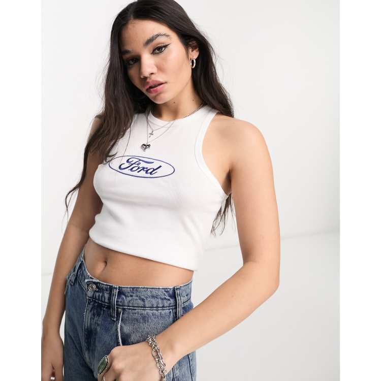Ford Logo Women's Tank Top - Licensed Black American Made - View #4