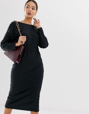 asos black pencil dress