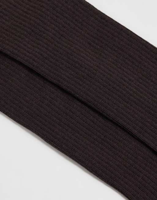 ASOS DESIGN ribbade knästrumpor i mörk plommonlila, 3 av 3