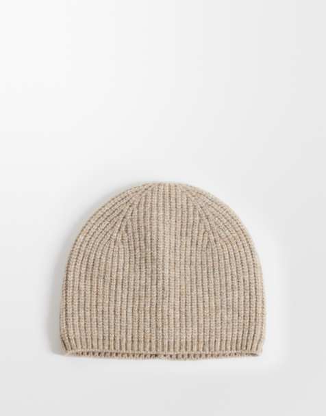 ASOS DESIGN ribbed beanie in oatmeal - view 1