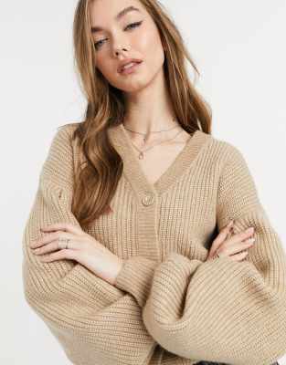 ribbed button front cardigan