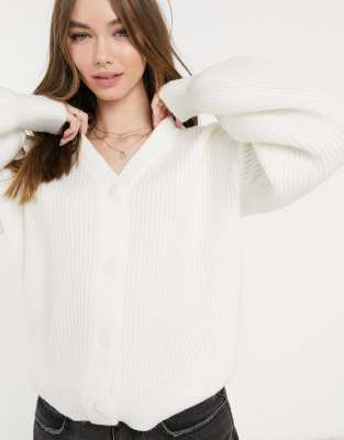 ribbed button front cardigan