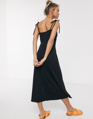 black midi sun dress