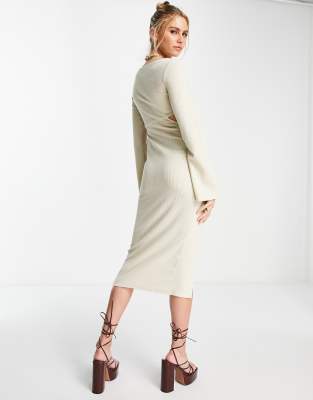 Asos cream best sale midi dress