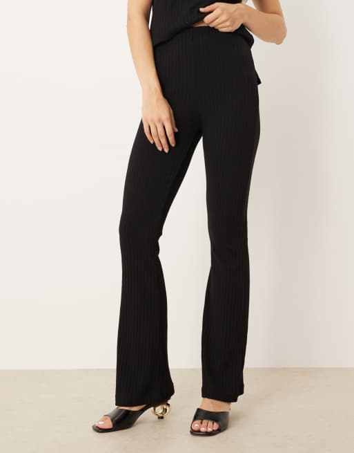 ASOS DESIGN ribbed flare pants in black - part of a set, 2 of 5