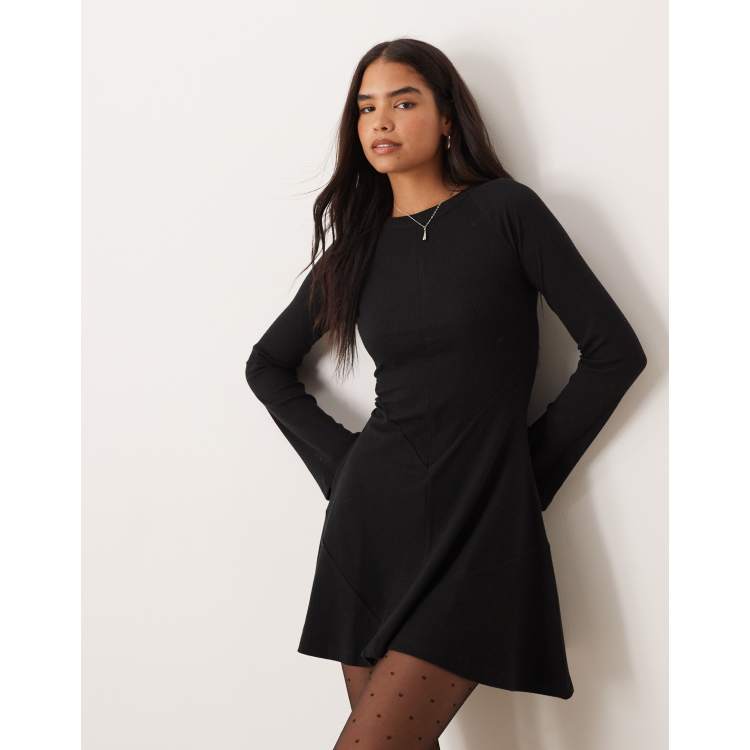 knee length dresses for ladies Rent ASOS DESIGN Jumbo Cord Mini Dress With Diamante Button In Lilac main image 0