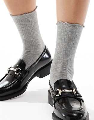Asos Design Ribbed Frill Trim Split Toe Socks