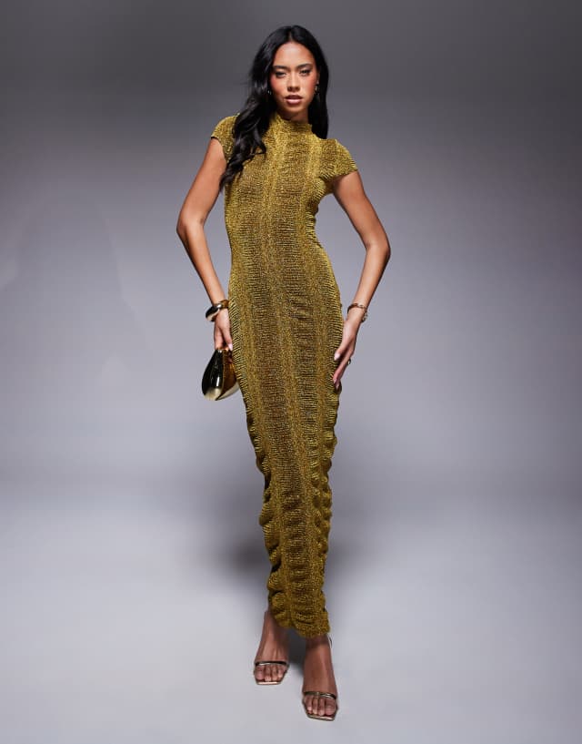 gold bodycon dress long sleeve ASOS Design - - Women - Polyester - XS Satin Bridesmaid Dresses - Abandoned SIZING GUIDE:TRUE TO SIZE. AModel Number