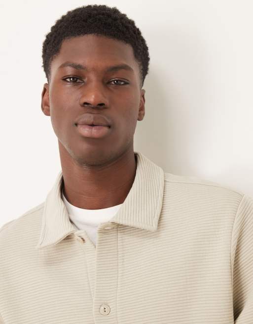 ASOS DESIGN ribbed jersey shacket in stone - STONE, 5 of 5