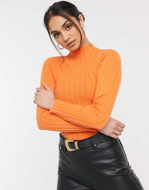 Orange ribbed clearance jumper