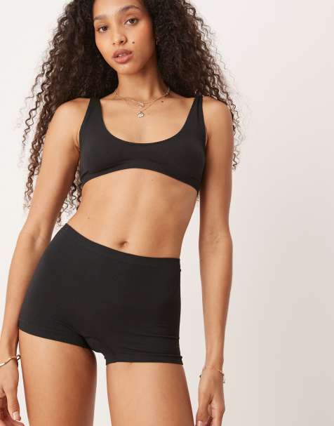 ASOS DESIGN ribbed lingerie set in black - view 1