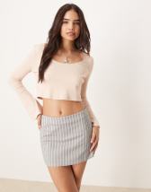 ASOS DESIGN knit crew neck raglan sweater in cream