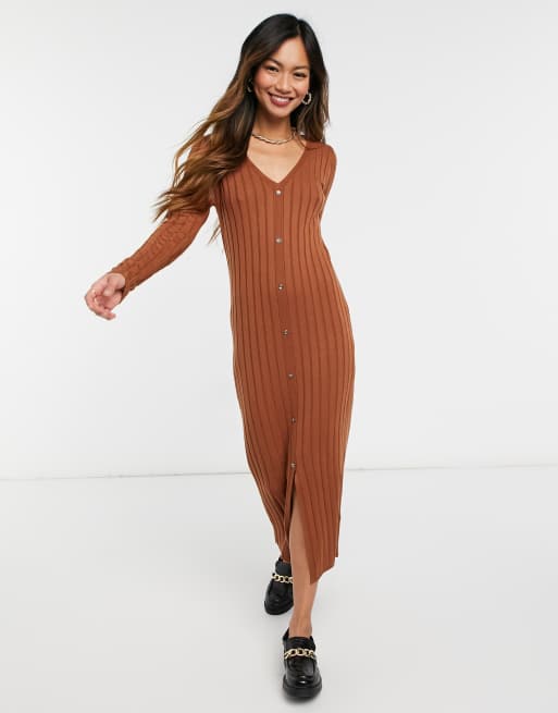 Button front 2025 ribbed dress