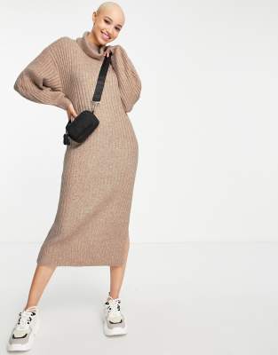 midi dress and sweater