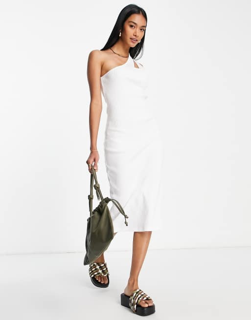 Asos white best sale one shoulder dress