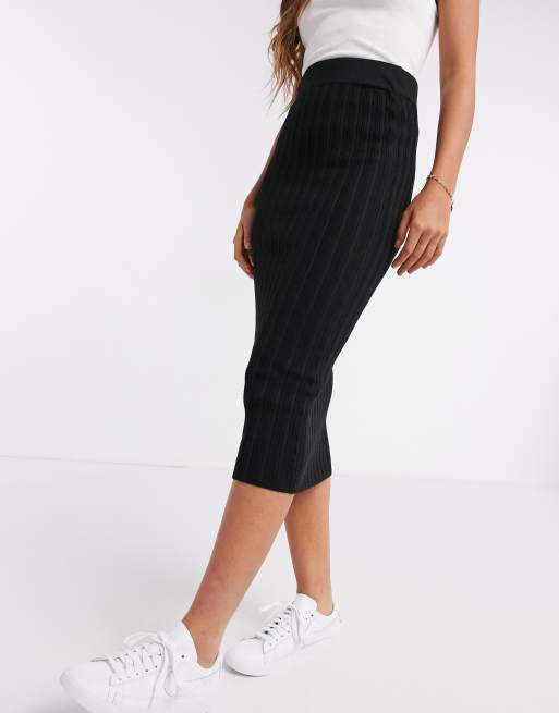 Asos ribbed cheap midi skirt