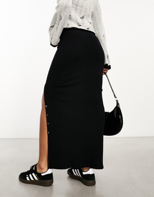 Asos ribbed cheap midi skirt