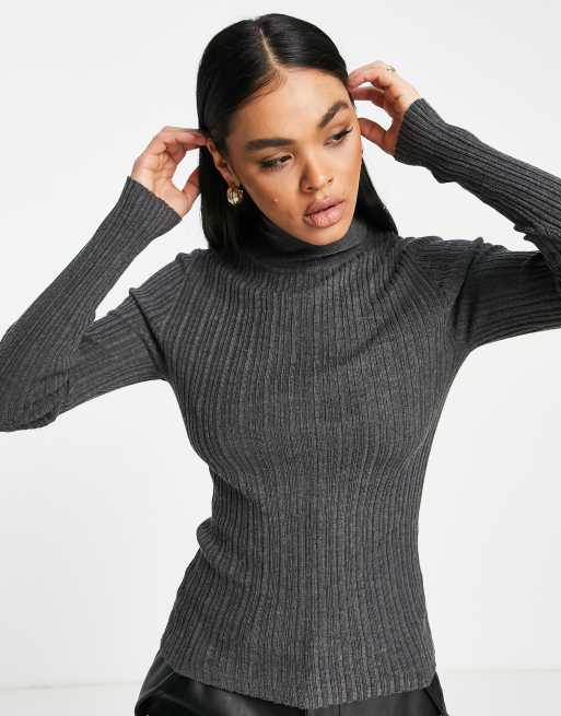 Dark grey 2025 roll neck top