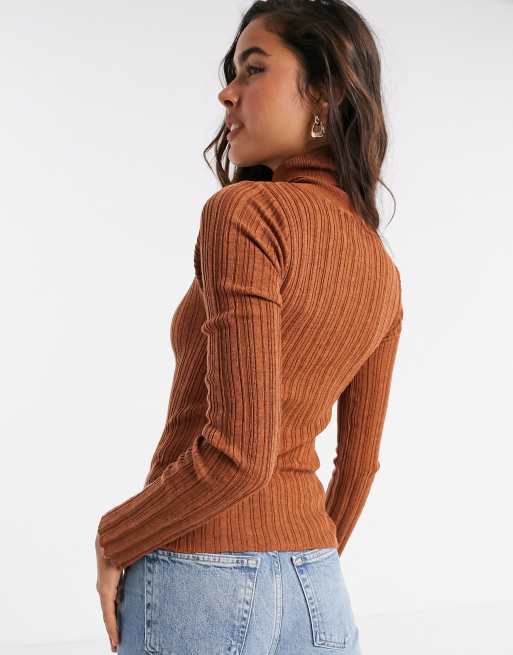 Rust roll hot sale neck jumper