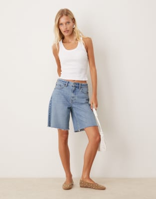 ASOS DESIGN ribbed scoop neck tank top in white