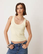 Mango contrast trim slim fit tank top in black | ASOS