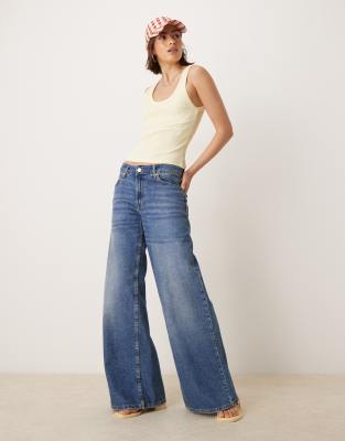 ASOS DESIGN ribbed scoop tank top in pastel yellow