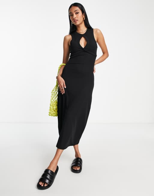 Black sleeveless shop midi dress