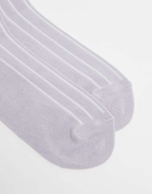ASOS DESIGN ribbed sock in gray | ASOS