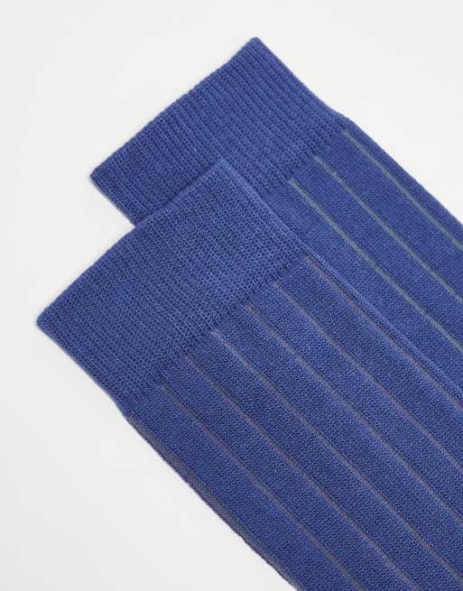 ASOS DESIGN ribbed socks in dark blue | ASOS