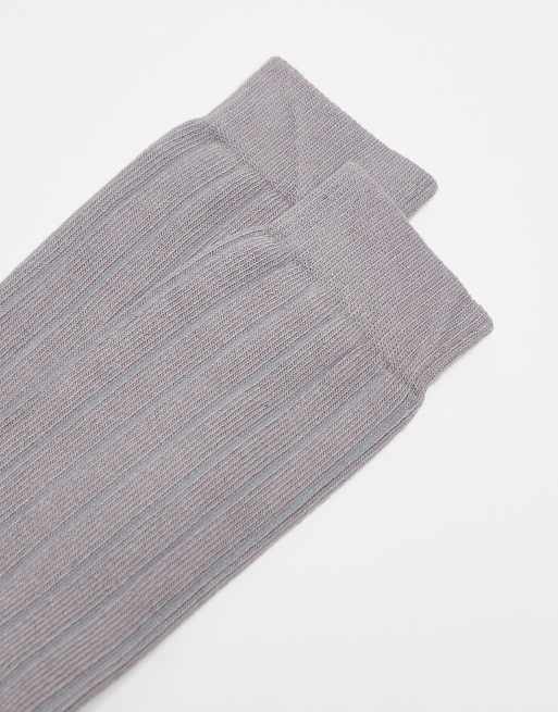 ASOS DESIGN ribbed socks in gray | ASOS
