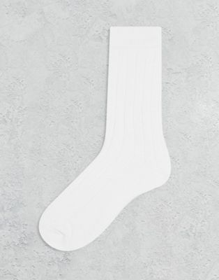 ASOS DESIGN rib sock in white - ASOS Price Checker