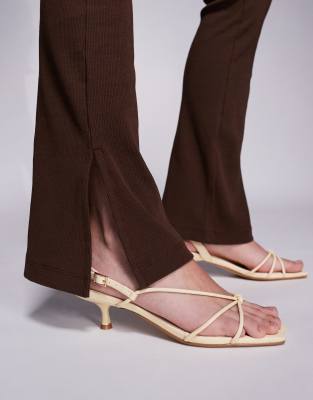 Asos Design Ribbed Split Hem Flare Pants