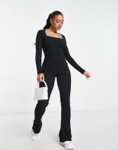 ASOS DESIGN all over lace jumpsuit with long sleeves