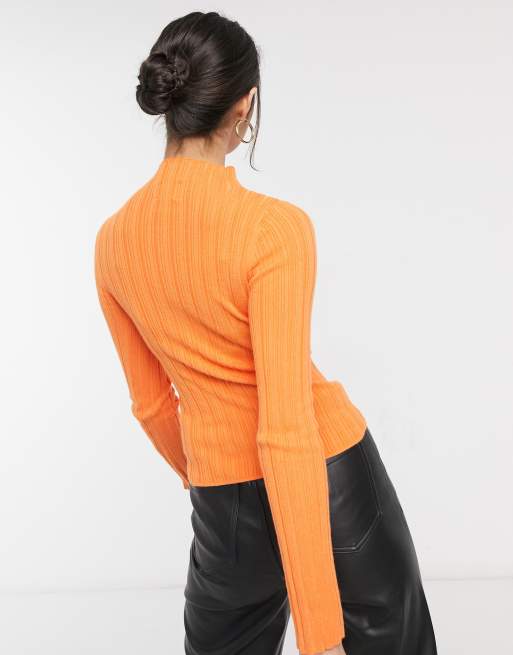 Orange 2025 ribbed sweater