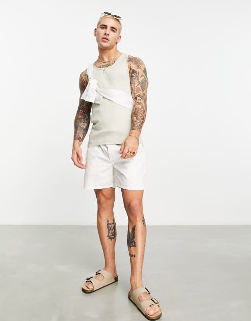 ASOS DESIGN ribbed tank top in light gray | ASOS