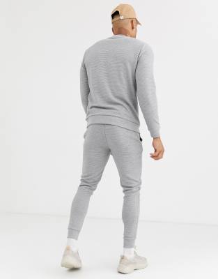 grey ribbed tracksuit
