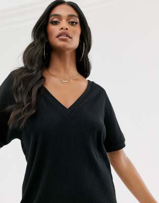 black vneck tshirt dress