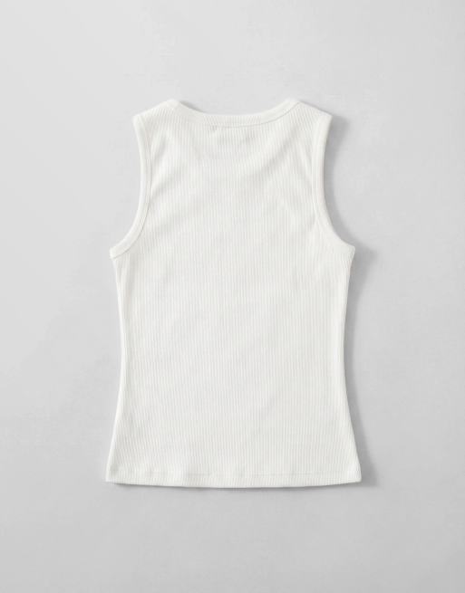 ASOS DESIGN Ribbed vest with peaches graphic in white, 6 of 8