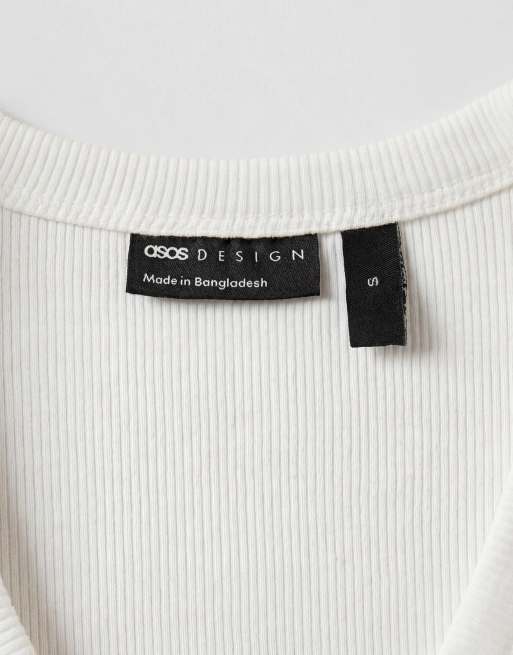 ASOS DESIGN Ribbed vest with peaches graphic in white, 8 of 8