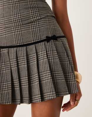 【in a row】Ribbon Pleated Mini Skirt 206830095-5