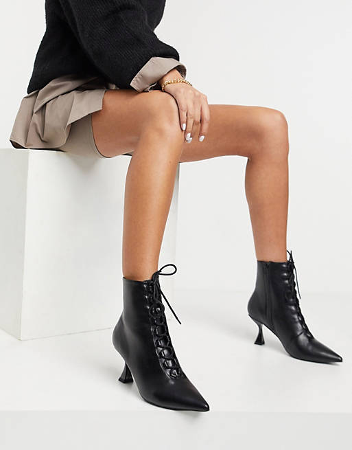 ASOS DESIGN Ricky pointed toe lace up boot in black | ASOS
