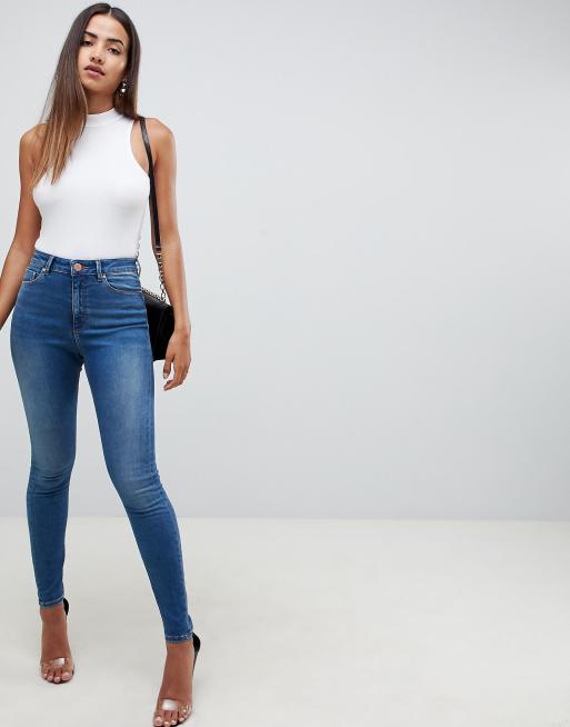 Lioness seam detail wide leg jeans in blue wash