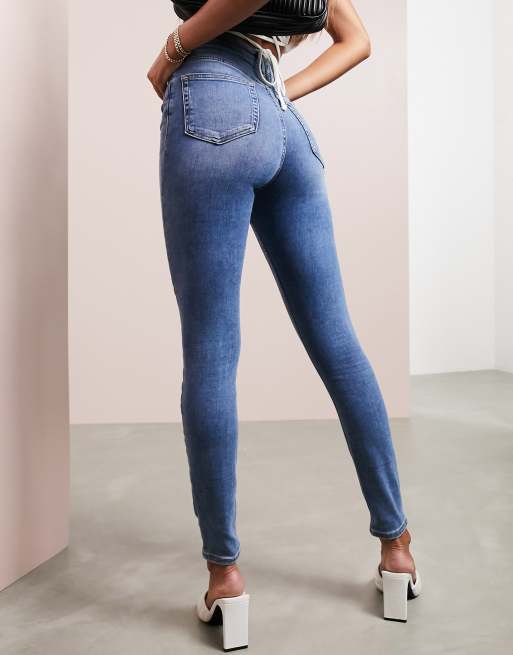 high waisted skinny jeans asos