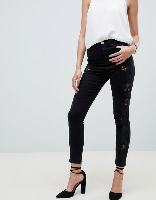 Mini asos design ridley high waist skinny jeans in clean black dillards