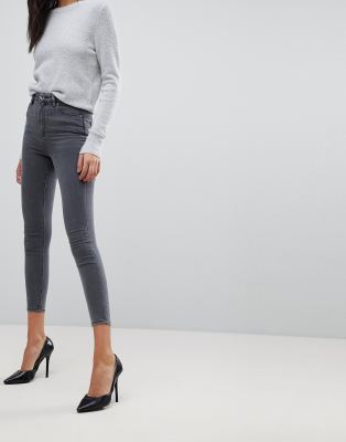 ASOS DESIGN Ridley high waisted skinny jeans in gray