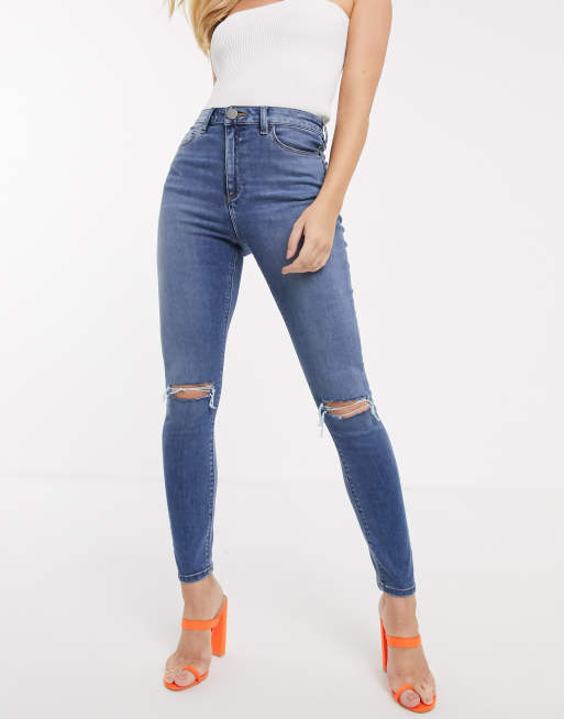 high waisted skinny jeans asos