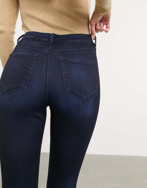 ASOS DESIGN - Ridley - Jeans skinny a vita alta lavaggio blu annerito, 3 di 4